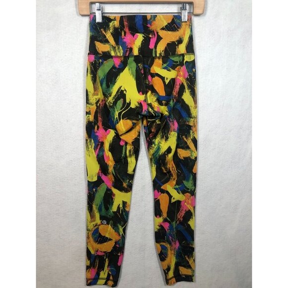 Lululemon Wunder Train High-Rise Tight 25" Undertone Black Multi Neon Women's 6 - Picture 4 of 8